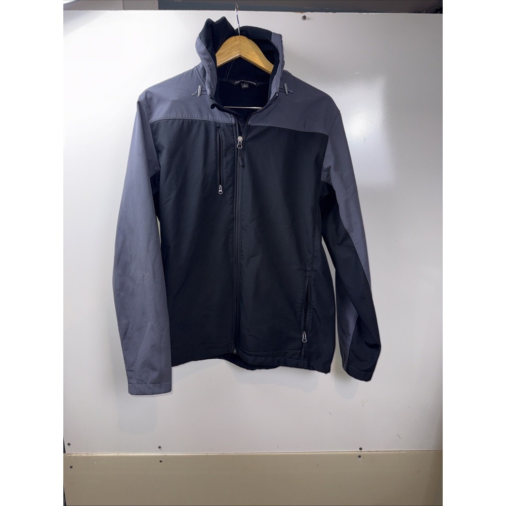 Port Authority J335 Men's Long Sleeve Hoodie Core Soft Shell Jacket Black Grey